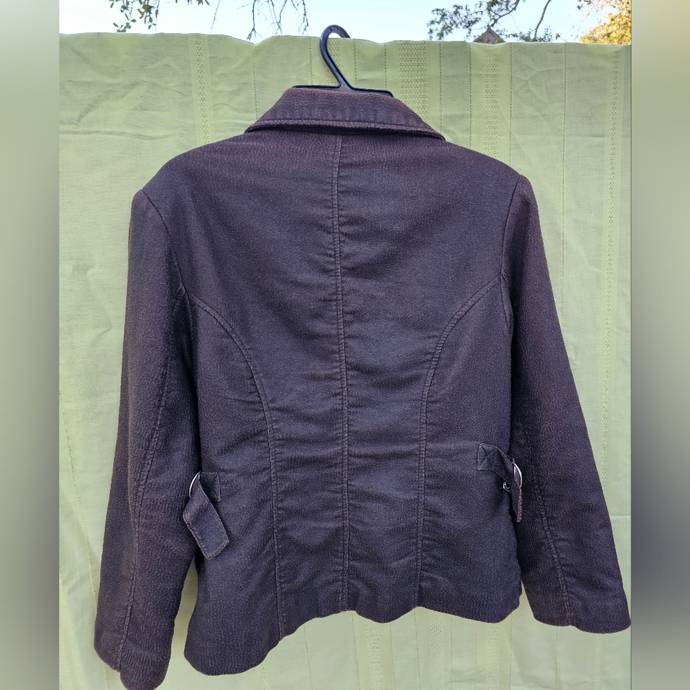 Vintage 90's Distressed Brown Faux Leather Jacket - Picture 9 of 13
